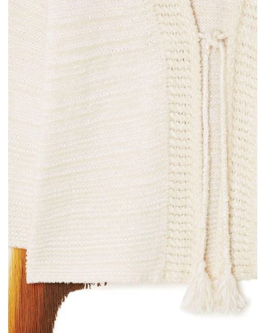 Alanui Natural Bright Hues Gradient Effect Fringed Cardigan