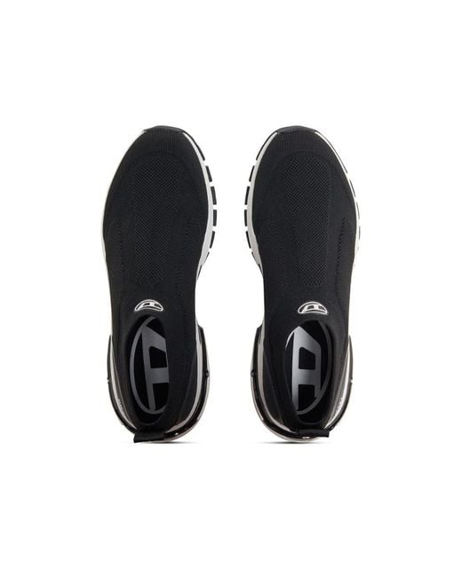 DIESEL Black Pro-V-Dense-Slip-On Knit Sock Sneakers for men