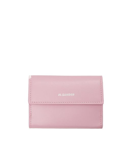 Jil Sander Pink Snap Wallet