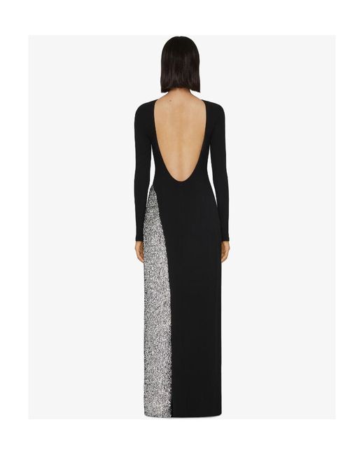 Givenchy Black Backless Evening Dress With Sequins Embroidered