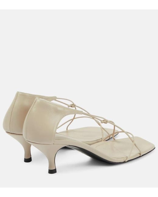 Totême White Square-Toed High-Heeled Sandals