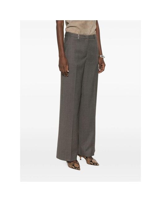 Peserico Gray Pressed-Crease Trousers
