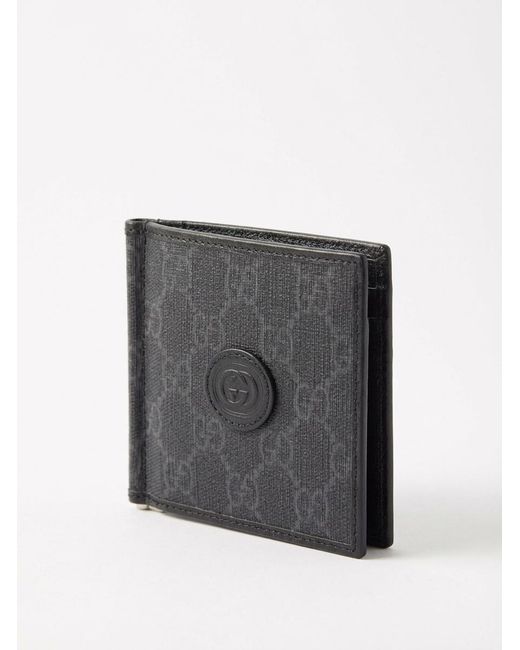 Gucci Black Monogrammed Bi-Fold Wallet for men