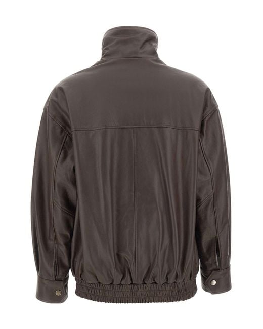 Kaos Gray Long-Sleeve Leather Jacket