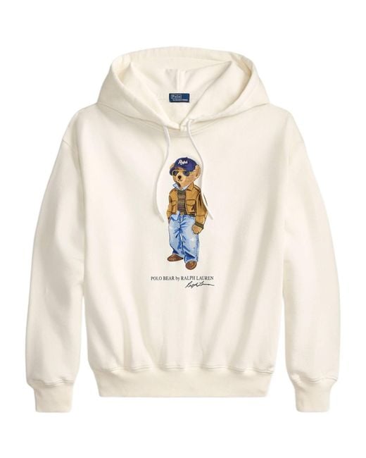 Polo Ralph Lauren White Polo Bear Hoodie