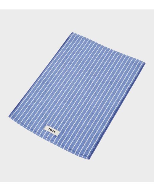 Tekla Blue Striped Bathroom Mat