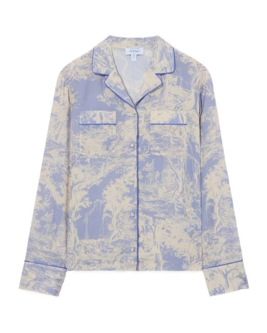 Off-White c/o Virgil Abloh Blue City Nature Habutai Pajama Shirt