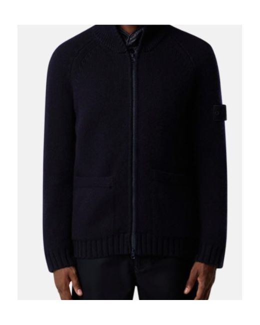 Stone Island Blue Detachable Padded Zip Up Jumper for men