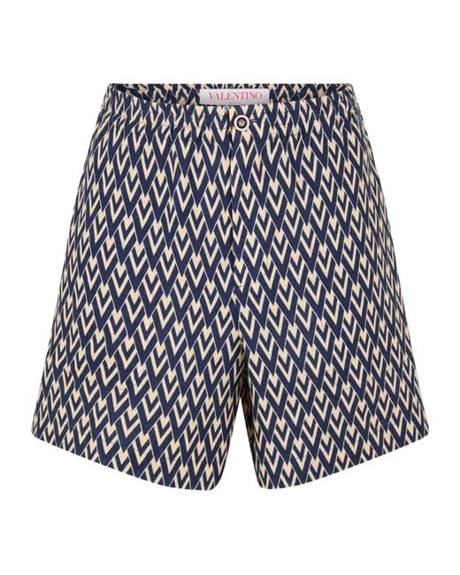 Valentino Blue Printed Graphic Shorts for men