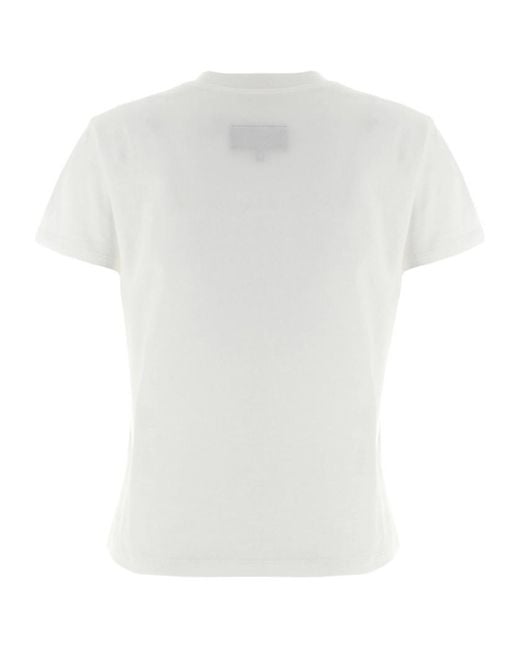 MM6 by Maison Margiela White Short-Sleeve Crewneck T-Shirt