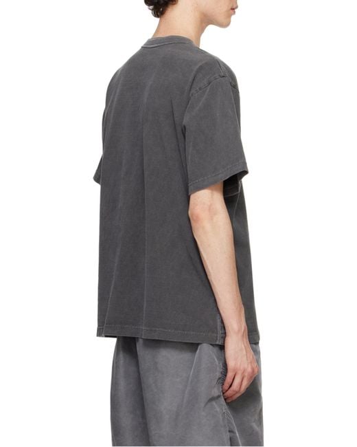 Sacai Gray Faded-Effect T-Shirt for men