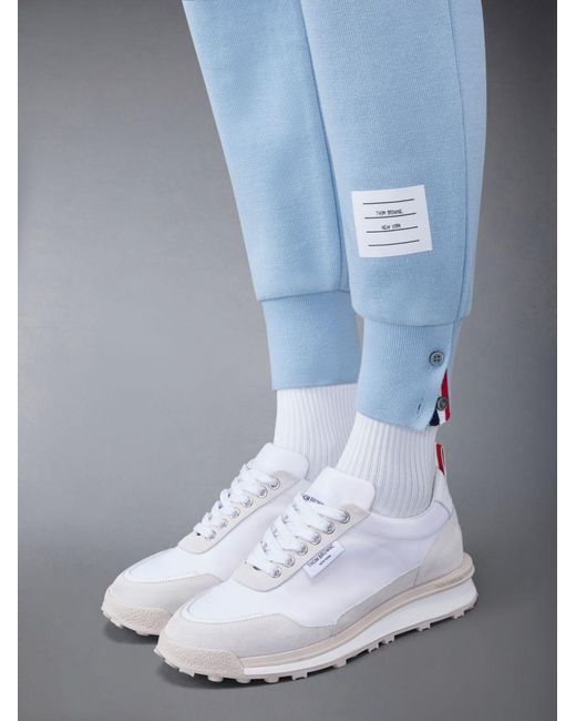Thom Browne Blue 4-Bar Drawstring Track Pants