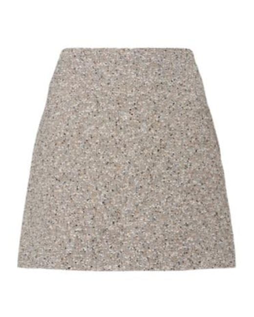 Blazé Milano Gray Coci Linen-Blend Tweed Miniskirt