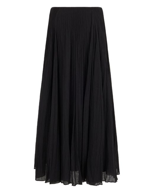 Vince Black Crinkled Maxi Skirt