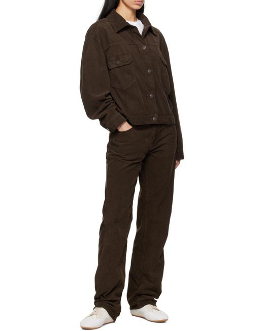 The Row Brown Fine Ribbed Trousers