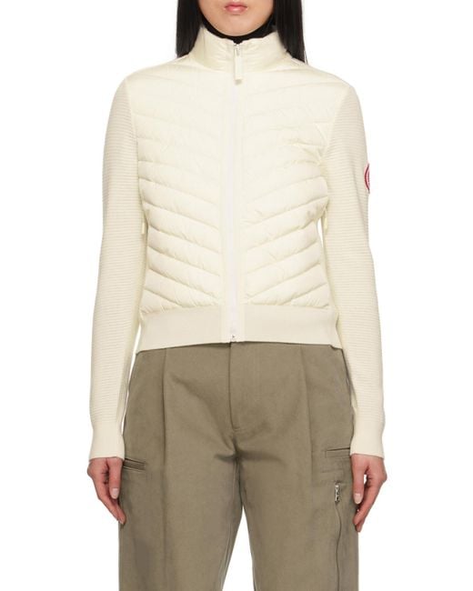 Canada Goose White Logo Patch Zip-Up Padded Jacket