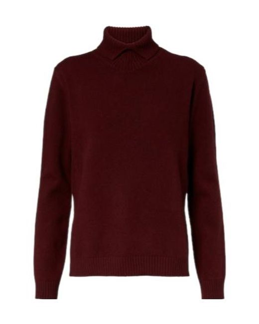 Jil Sander Red Turtleneck Sweater
