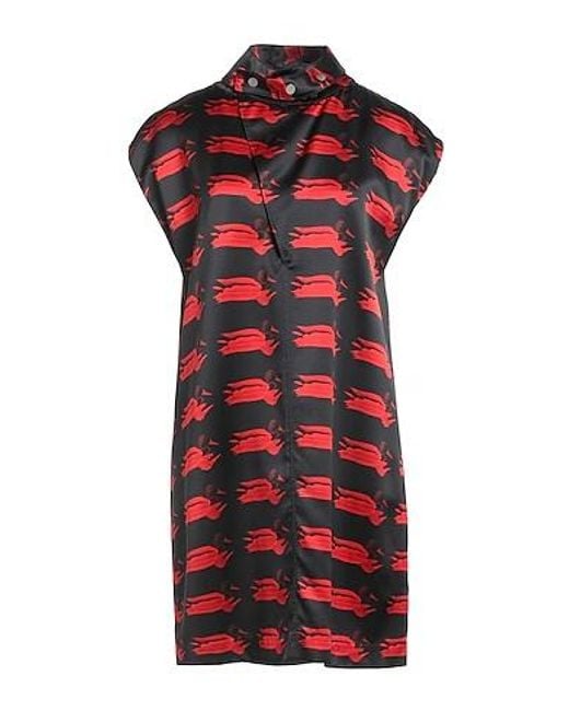 Burberry Red Color-Block Satin Dress