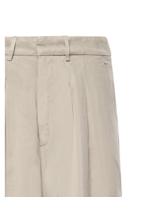 Dondup White Pleated Straight-Leg Pants