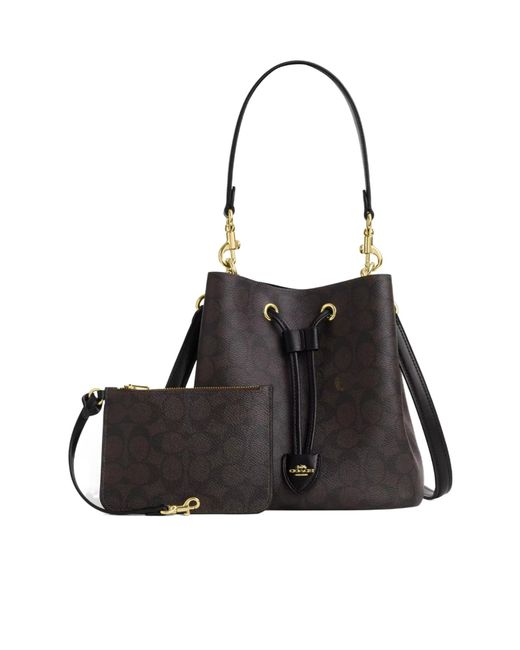 COACH Black Rowan Bucket Bag