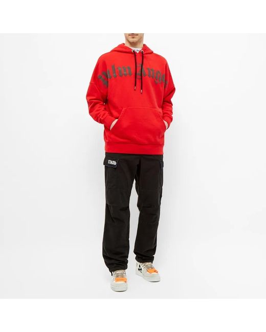 Palm Angels Red Logo Printed Sweater for men