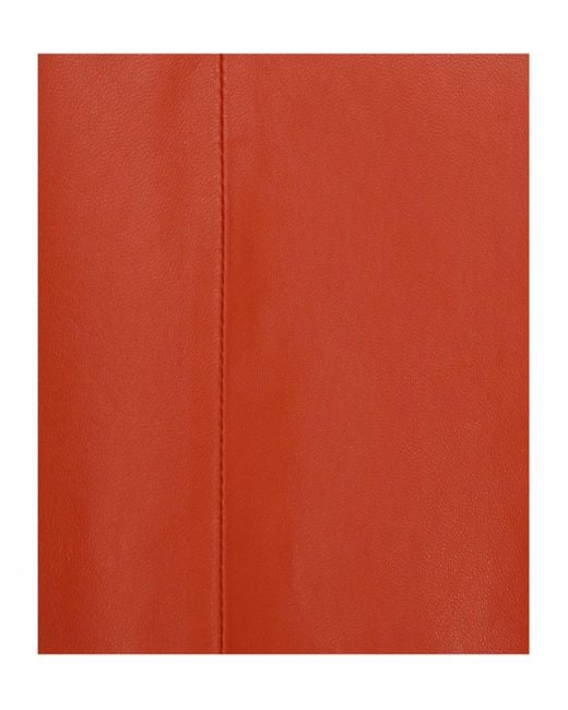 Zimmermann Orange Illustration Leather Midi Skirt
