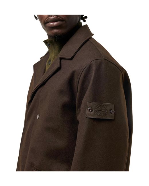 Stone Island Brown Ghost Wool Blazer for men