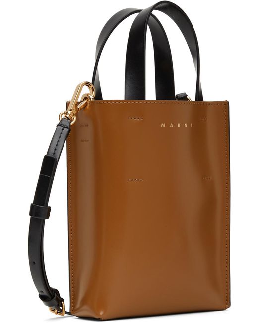 Marni Metallic Museo Logo Printed Nano Top Handle Bag for men