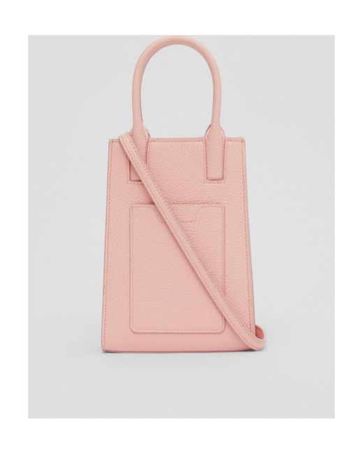 Burberry Pink Grain Leather Mini Frances Todd Shoulder Bag
