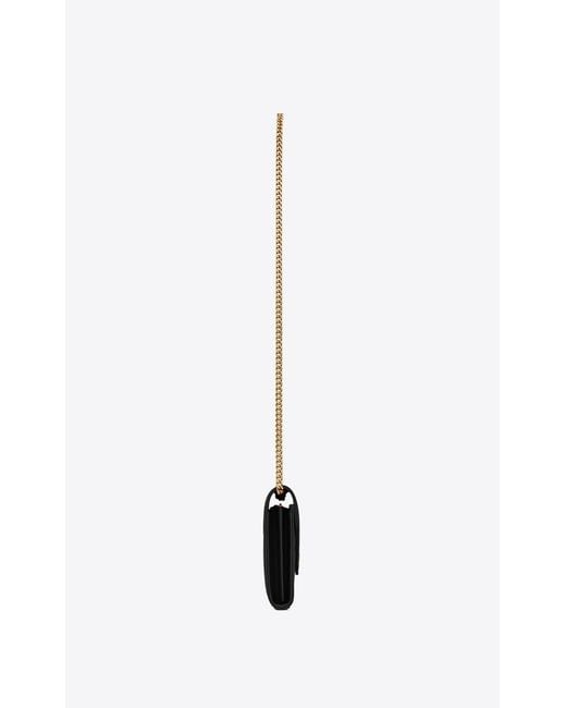 Saint Laurent White Monogram Chain Wallet