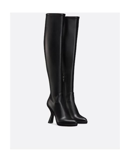 Dior Black D-Fiction Heeled Thigh Boot