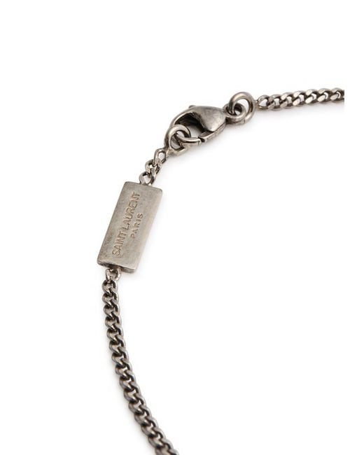 Saint Laurent Metallic Cassandre Embellished Chain Bracelet for men