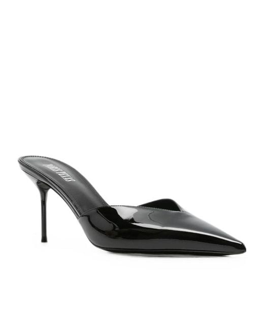 Paris Texas Black Lidia Patent-Leather Pointed-Toe Mules