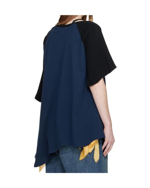 Undercover Blue Asymmetrical Short-Sleeved T-Shirt