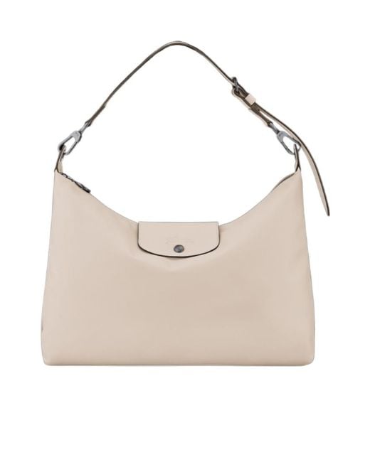 Longchamp White Flap Detail Shoulder Bag