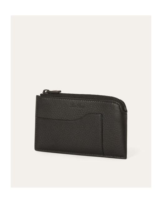 Loro Piana Black Zipper Card Bag for men