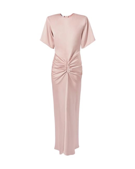 ANDAMANE Pink Ruched Maxi Dress