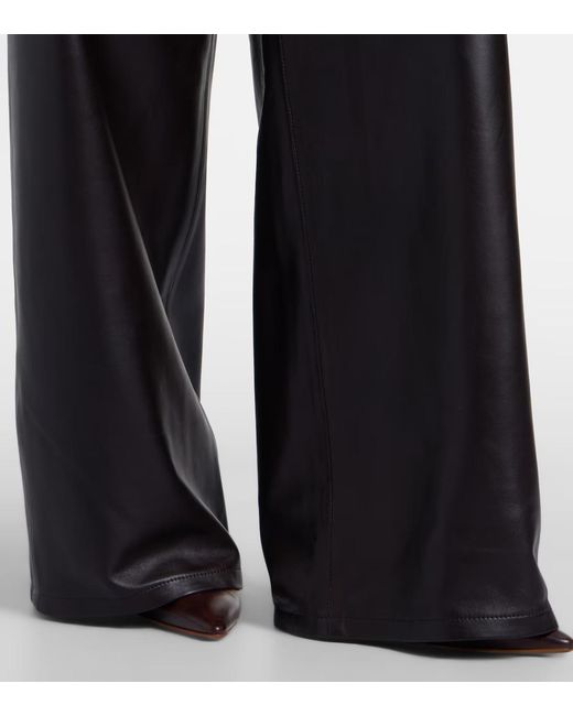 Nour Hammour Black Coda Leather Wide-Leg Pants