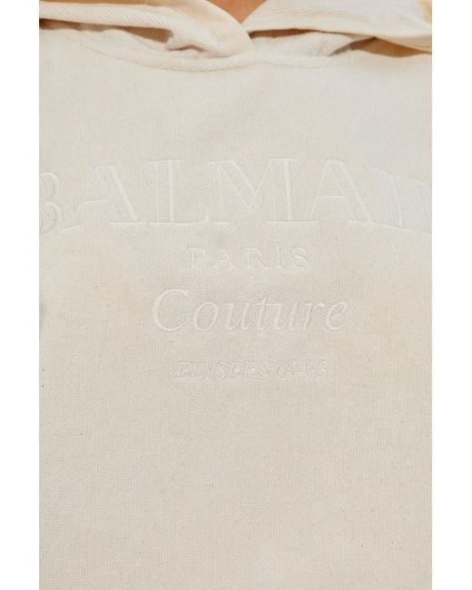 Balmain White Cropped Poncho