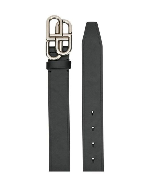 Balenciaga White Bb Buckle Belt for men