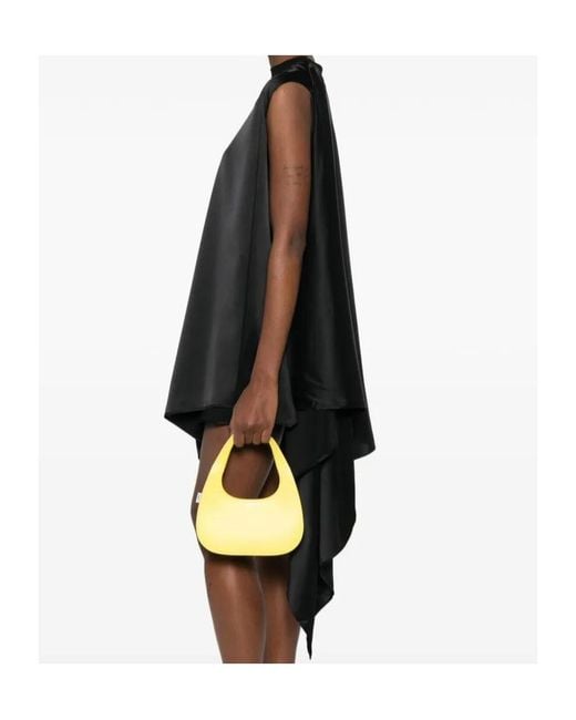 Coperni Black Asymmetric Crew Neck Dress