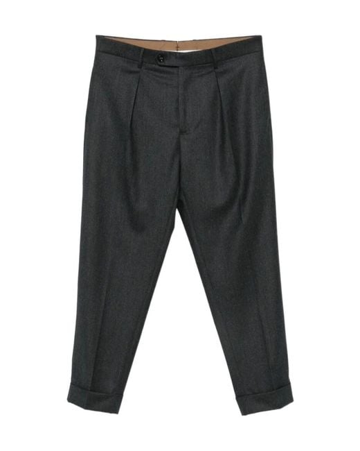 Berwich Gray Casual Trousers With Belt Loops for men