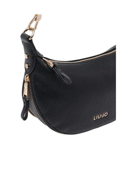 Liu Jo Black Logo Plaque Shoulder Bag