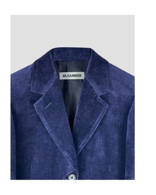 Jil Sander Blue Long-Sleeved Casual Jacket