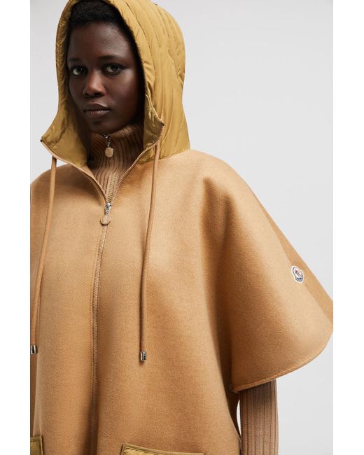 Moncler Brown Drawstring Hooded Cape