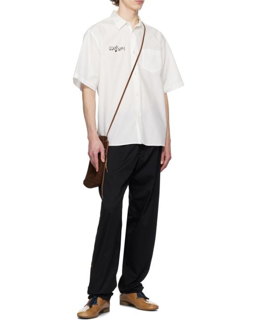 Undercover Black Logo Tape-Detail Trousers for men