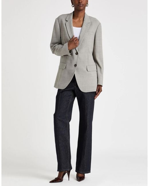 Brunello Cucinelli Gray Single-Breasted Blazer