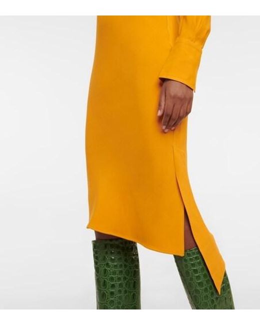 Petar Petrov Orange Aila Asymmetric Shirt Dress