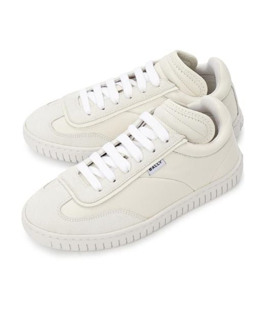 Bally White Lace Up Sneakers