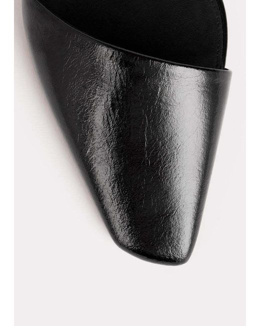 Totême Black The Asymmetric D'Orsay Leather Ballerina Shoes